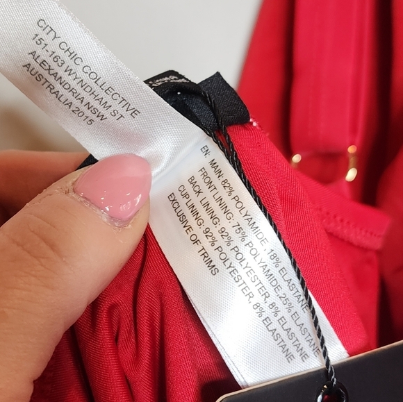 NWT City Chic CCX Red Lace up one piece swimsuit. Women's plus size 20. - Picture 6 of 16